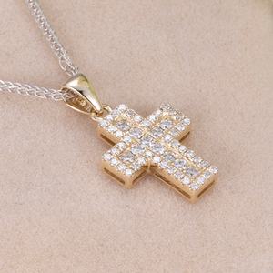 Messi Jewelry 10k <b>Gold</b> <b>Cross</b> Lab Diamond Pendant DEF Color Yellow <b>Gold</b> Fashion Jewelry Gift - Product Image 4