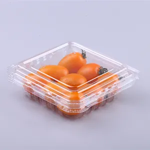 Wadah kemasan makanan plastik blister sekali pakai kustom kotak clamshell kemasan daging sayur buah segar dijual