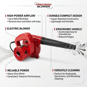 <span class=keywords><strong>Souffleur</strong></span> d'air électrique portatif haute pression 600W pour ordinateur, voiture, feuilles, jardin et pelouse - Product Image 2