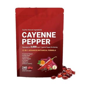 Capsules de piment de Cayenne en gélules molles, 240 unités, pour le soutien des veines, du cœur et des vaisseaux sanguins, avec Vitamine E, D3, K2, Pépins de raisin, Aubépine, Betterave, Berbérine - Product Image 2