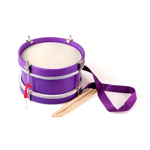 Instrumento de juguete educativo Musical de percusión, tambor de mano de madera con palo para niños