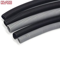 Tuyau ondulé AUPROTEC pour la protection des câbles, en PE, résistant aux UV, usage industriel, diamètre intérieur 4,5 mm, longueur 2 m