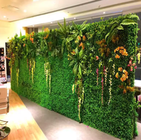 Mur végétal artificiel durable en PE anti-âge, décoration murale extérieure pour balcon, fleurs et herbes