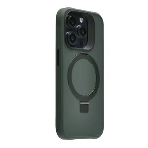 牛顿防摔软触摸橡胶涂层4角防震磁环架手机外壳适用于iPhone 15 14 Pro Max