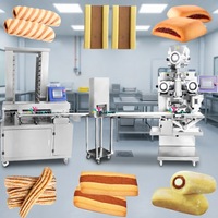 BNT-208A Nouvelle machine automatique 220V pour la découpe de barres bicolores et l'encrustation de barres de biscuits, avec double remplissage de confiture de dattes, cacahuètes et figues