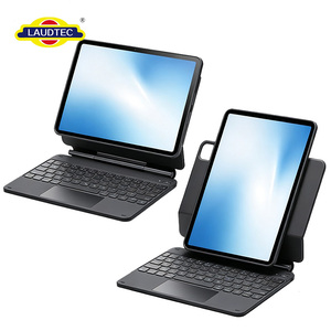 Clavier magnétique tout-en-un avec pavé tactile et support pour stylet rétroéclairé 7 couleurs RVB, disposition 64 touches UK/US pour <span class=keywords><strong>iPad</strong></span> <span class=keywords><strong>Air</strong></span> 11 pouces et <span class=keywords><strong>iPad</strong></span> Pro 11 pouces - Product Image 4