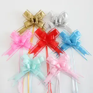 5cm 폭 다채로운 선물 포장 당겨 리본 선물 결혼식 생일 아기 샤워 무지개 빛깔의 깎아 지른 Organza 리본