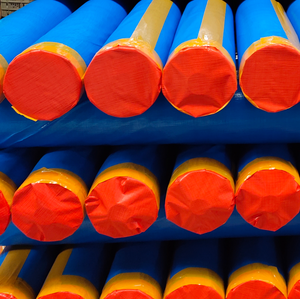 Lona de Polietileno de Doble Cara Naranja y Azul, Garantizada para Comercio, 80 g/m², Resistente al Viento, Ecológica, con Revestimiento Resistente al Agua, Estilo Liso para Automóvil - Product Image 1