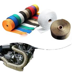 Escudo térmico, envoltura de <span class=keywords><strong>escape</strong></span>, <span class=keywords><strong>cinta</strong></span> protectora, Kit de rollo de tela <span class=keywords><strong>aislante</strong></span> ignífuga <span class=keywords><strong>para</strong></span> motocicleta, coche, diferentes colores - Product Image 1