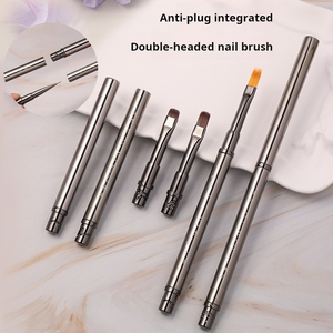 Pinceau à ongles double embout en gros, manche métallique, stylo de peinture au gel pour détails, logo personnalisé pour manucure - Product Image 3