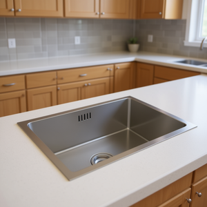 Évier de cuisine en acier inoxydable à double bac, rectangulaire, à encastrer, design moderne, facile à nettoyer - Product Image 2