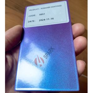 Peinture en poudre effet miroir Chameleon Blanc Rose A9001SG-A Bleu Lac Gris pour jantes de roues, peinture nano en poudre adhésive - Product Image 4