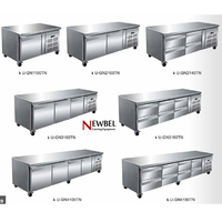Newbel GN4100TN Réfrigérateur de table de préparation à quatre portes Congélateur commercial Réfrigérateur de cuisine de restaurant en acier inoxydable Prix
