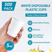 5oz jetables en plastique PS portion tasses en plastique clair boissons thé jus tasses en plastique Portable fruits frais tasses