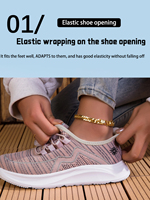 Chaussures de marche décontractées d'été pour femmes, respirantes en maille, confortables et légères, pour personnes âgées, baskets quotidiennes pour mères, en tissu OEM, vente en gros