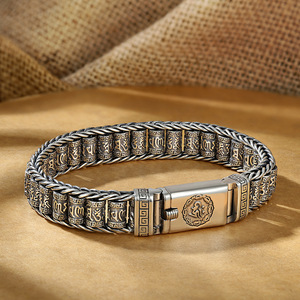 Bracelet de prière tibétain, bracelet <span class=keywords><strong>bouddhiste</strong></span> tibétain avec mantra Om, bracelet porte-bonheur Om Mani <span class=keywords><strong>Hum</strong></span> - Product Image 4