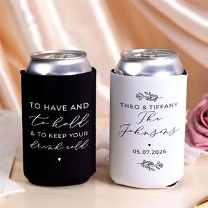 Custom Wedding Favor Can Coolers Personalized Holders Beer Huggers Favors - Product Image 5