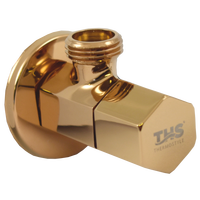 Robinet d'angle en laiton ROSE 1/2" x 1/2" avec rosette |   Laiton de qualité supérieure |   THS Thermostyle ®