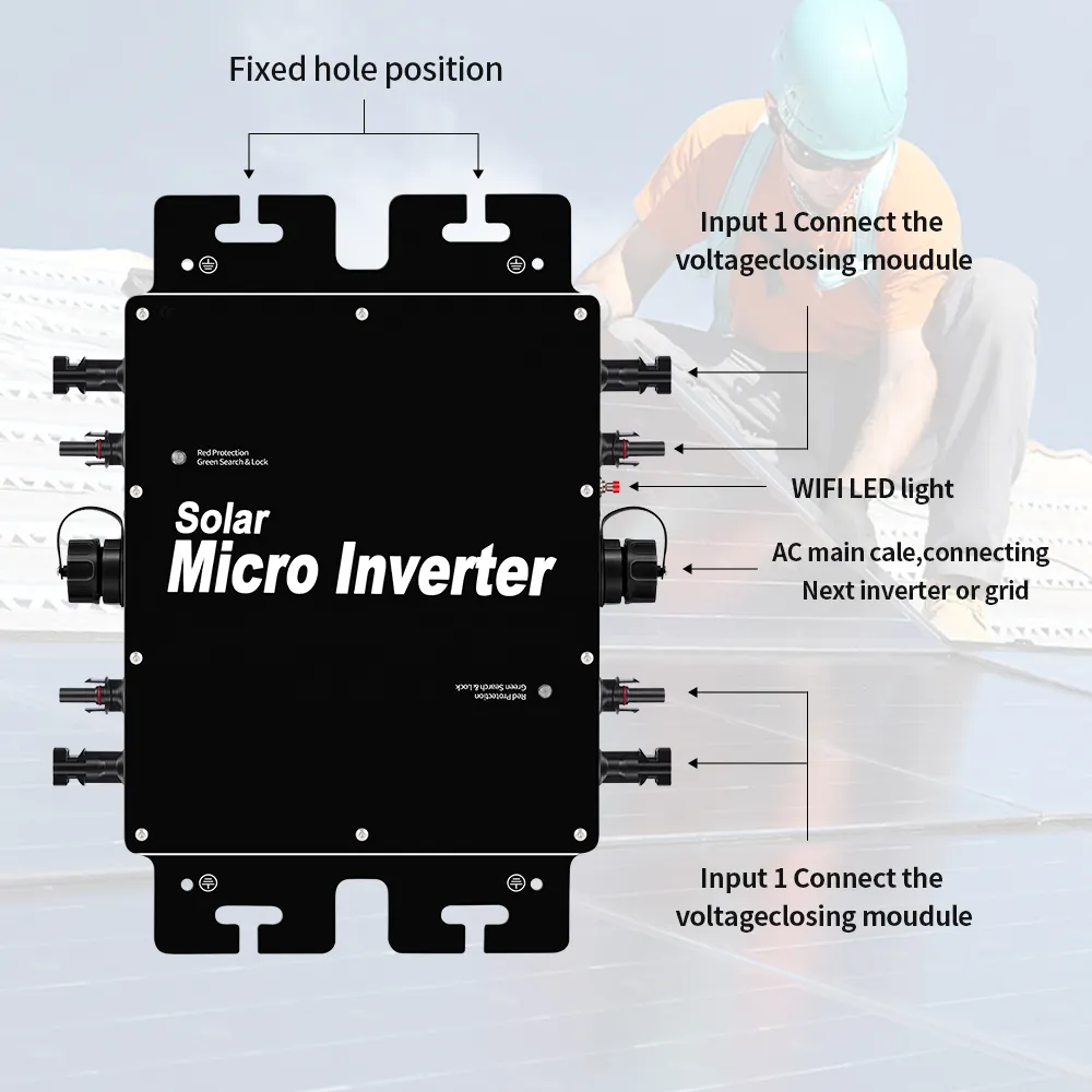 Painéis Solares Plug and Play 1200w 1600w 2000W Em Grade Tie Invert120V 230V Alta Eficiência Mppt Micro Inversor