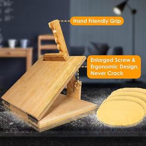Prensa Manual Giratoria de Madera de Bambú para Masa, Rodillo para Hacer Tortillas, Empanadas, Rollitos Primavera, Chapati, Herramienta de Cocina Resistente - Product Image 3