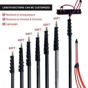 Удлинительная телескопическая штанга из углеродного волокна (T300, T800, M40) высотой 35 футов, легкая и прочная, для мытья окон и солнечных панелей - Product Image 3