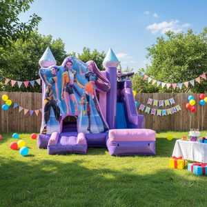 Castillo inflable comercial K-Pop Demon Combo Hunter con tobogán de agua para fiestas de cumpleaños en el patio trasero - Product Image 1