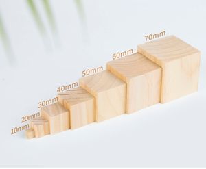 Großhandel natürliche unvollendete Holzblöcke kleine Mini-Holz würfel Handwerk Diy Home Decor - Product Image 6