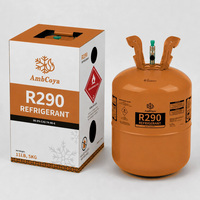 Gaz réfrigérant AmbCoya 5 kg, pureté 99,9 %, 0 ODP, R290, faible GWP, gaz de refroidissement pour congélateur avec service personnalisé en acier inoxydable