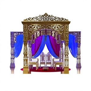 Mejor Bollywood Wedding Mandap Design Indian Wedding Bollywood Stylish Mandap Stylish Trending Gold Jodha Akbar Mandaps Set Reino Unido - Product Image 1