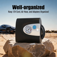 Portable 12V ABS Material Tire Inflator Air Pump Built-in Pressure Gauge Fast Inflate for Car SUV Motorcycle Tire Maintenance