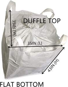 Huamaohengchun Bolsas a Granel FIBC 35x35x43" Paquete de 10 Bolsas de Construcción Resistentes para Obra, Capacidad de 2200 Lbs, Fondo Plano, 35 Cu Ft - Product Image 2