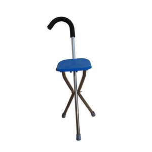 Hengheyue Stainless Steel Cane <b>Stool</b> Triangular <b>Folding</b> Portable With Non Slip Seat For Elderly Mobility Support - Product Image 3