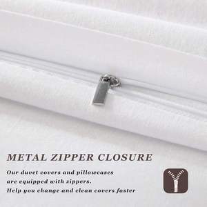 Parure de <span class=keywords><strong>lit</strong></span> <span class=keywords><strong>montagne</strong></span> bleue à motifs floraux, 3 pièces, housse de couette en microfibre douce à motifs avec attaches à fermeture éclair et 2 taies d'oreiller - Product Image 5