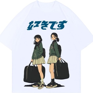 Oversized Sporty Graphic Tees Men <b>Y2k</b> Women Unisex Summer Harajuku 100% Cotton Knitted Print Breathable <b>Tops</b> Pink S - Product Image 6