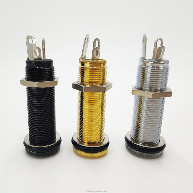 HIVE 1/4 Inch Guitar Plug Output Input Jack Threaded Cylinder Style Socket with Plug Strings Pickup Guitar Connection Jack