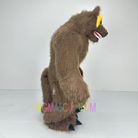 Costume de robe de carnaval animal loup Costume de mascotte gonflable en fourrure pour la fête de Noël en peluche Mascotte loup