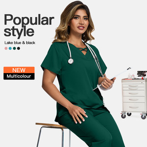 Respirant femmes gommage uniforme personnel Uniformes Mdicos hôpital Salon de beauté clinique soins infirmiers gommage costumes en gros personnaliser - Product Image 4