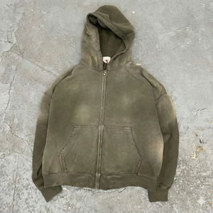 Hot Supplier Custom Heavy Weight 420Gsm Vintage Acid Wash Oversized Fleece Cotton <b>Black</b> <b>Plain</b> Stone Washed Distressed <b>Hoodies</b> - Product Image 1