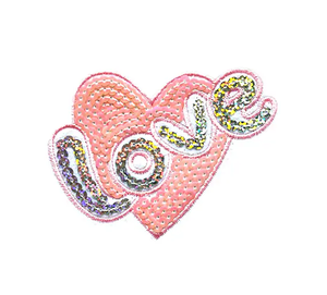 رقعة ترتر لامعة على شكل قلب مكواة خياطة على زينة عيد الحب بريق بقع مطرزة للملابس والقبعات والأحذية والحقائب الجينز - Product Image 5