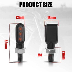 Systèmes d'éclairage de moto, mini clignotants <span class=keywords><strong>3</strong></span> LED ambre, feux de signalisation pour Honda Yamaha Kawasaki Bobber Cafe Racer - Product Image 6