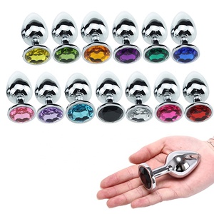 Juego de joyería de piedras redondas, gemas de cristal, Metal, tapón <span class=keywords><strong>Anal</strong></span>, juguete sexual, tienda al por mayor, tamaño S/M/L - Product Image 5