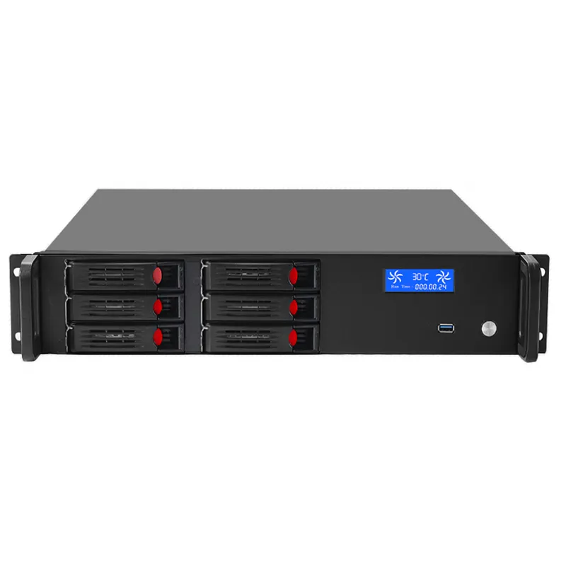 HTPC 19 pollici 2u 6 bay server chassis rackmount pc industriale computer server case con 7 slot PCIE