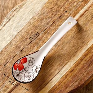 <span class=keywords><strong>Cucharas</strong></span> de sopa de cerámica china <span class=keywords><strong>Cucharas</strong></span> de degustación asiáticas de porcelana Ramen Dumpling Cuchara de fideos de arroz - Product Image 5