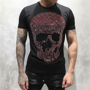 เสื้อยืดผู้ชายพิมพ์ลายที่กำหนดเองคอกลมผ้าคอตตอน100% สีดำนุ่มใส่ได้พอดีตัวป้องกันริ้วรอยแห้งเร็ว - Product Image 1