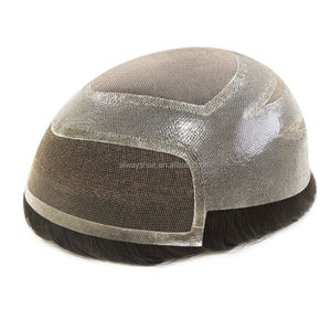 Versalite-Off Zwart Duurzaam Fijn Mono Polyhuid Franse Kant 30Mm Golf 130% Dichtheid Haarprothese Kale Mannen 6 Inch Toupetje - Product Image 5