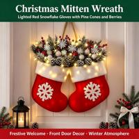 Luxuriöser Weihnachtsstrumpf zum Aufhängen an der Tür aus Naturkiefer und Zedernholz mit Kräuterduft – Beliebtes Geschenk und Feiertagsdeko