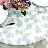 Nappe Ronde Moderne Personnalisée en Gros, Nappe Imprimée à Motifs Floraux et Végétaux Effet Brûlé pour la Salle à Manger et la Décoration Intérieure