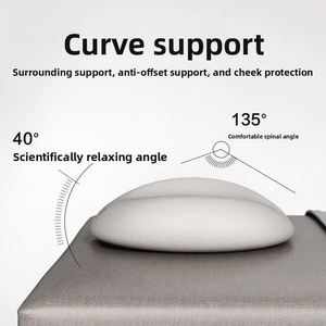 Silk Feeling <b>Memory</b> <b>Foam</b> Face & Neck Support Pillow with Removable Washable Cover Knitted Design for Airplane and Hotel Use - Product Image 5