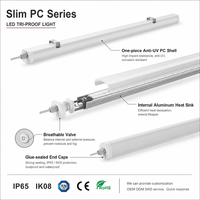 Luminaire LED Tri-proof SHIZI Slim PC, étanche IP65, IK08, éclairage linéaire connectable pour usine, supermarché, parking