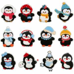 Patch brodé thermocollant mignon de pingouin de dessin animé pour la décoration des vêtements d'enfants - Product Image 1